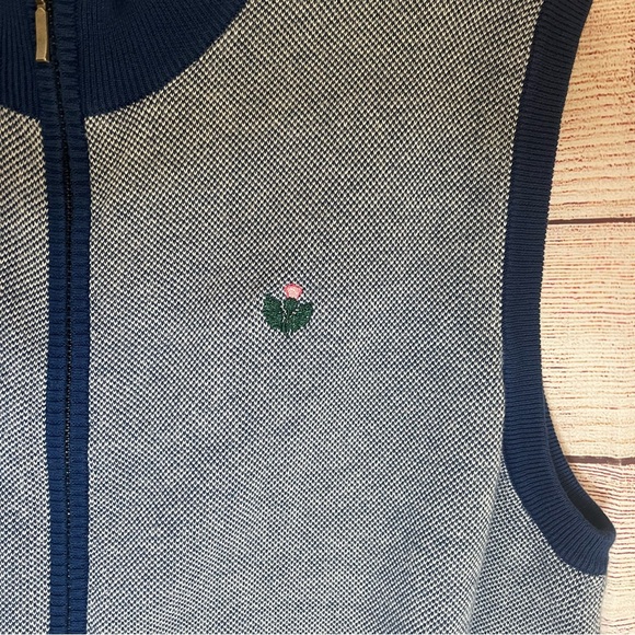 Men's Turtleson Knit Vest Size XL Full Zip Front Blue Mock Neck Pima Cotton EUC - Picture 4 of 8